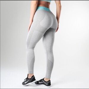 Gymshark Flex Gray and Teal Full Length Leggings size Medium